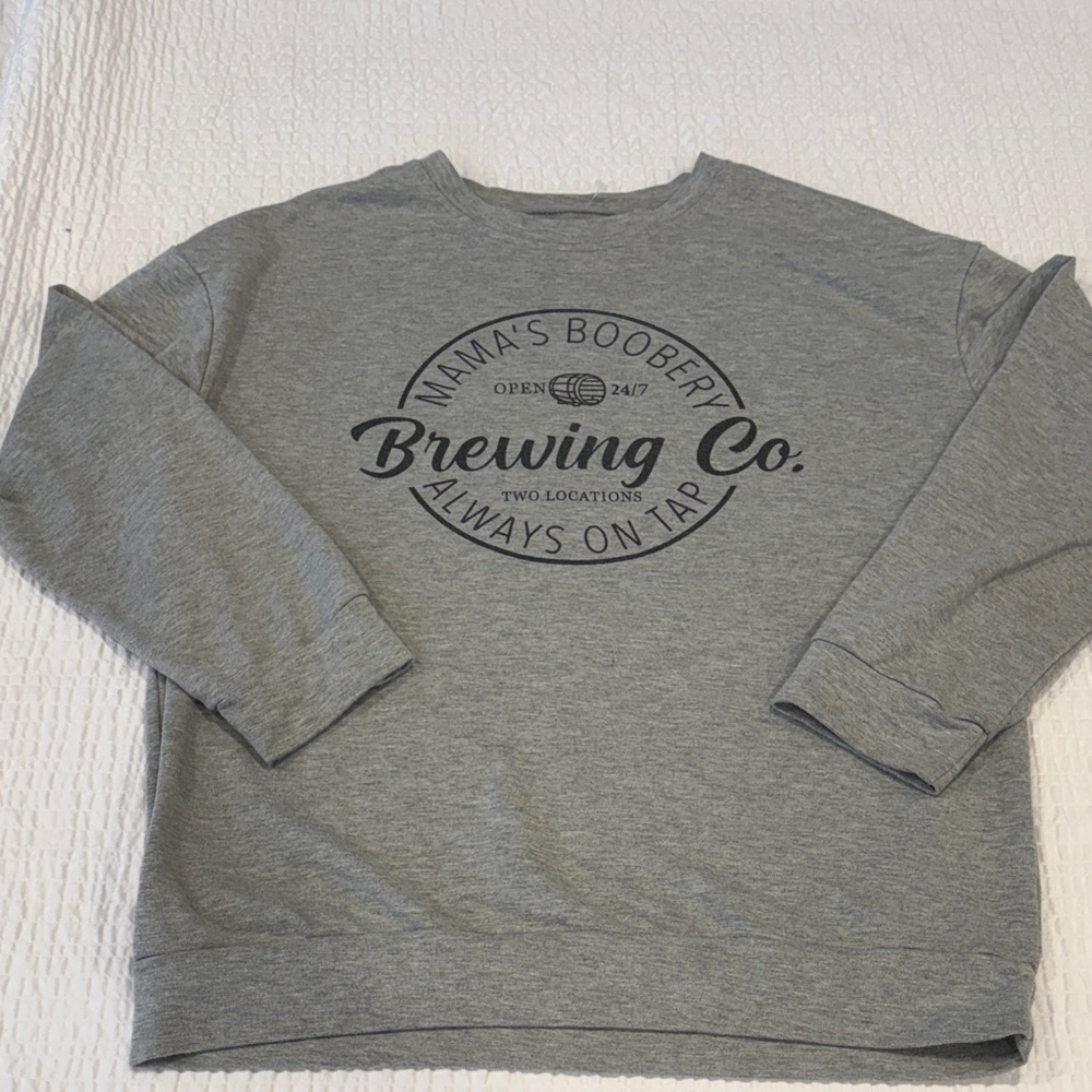 Mama’s Boobery Grey Sweatshirt Size L - Picture 1 of 4